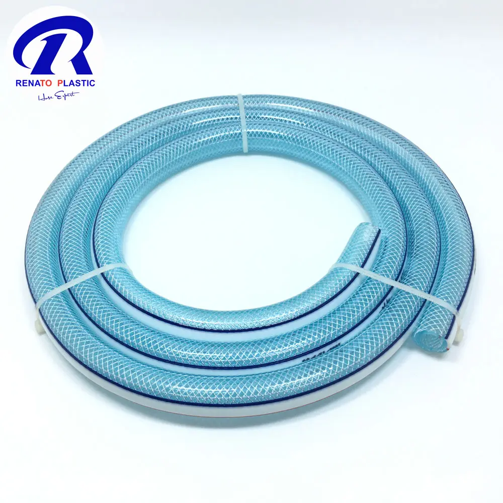 Food Grade colorful clear fiber reinforced flexible PVC hose for water discharge